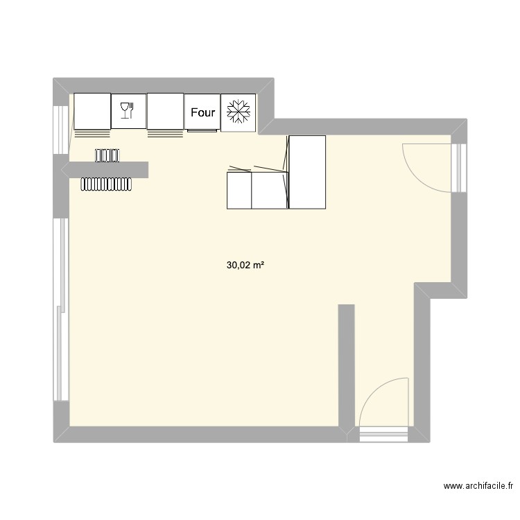 Plan from scratch. Plan de 1 pièce et 30 m2