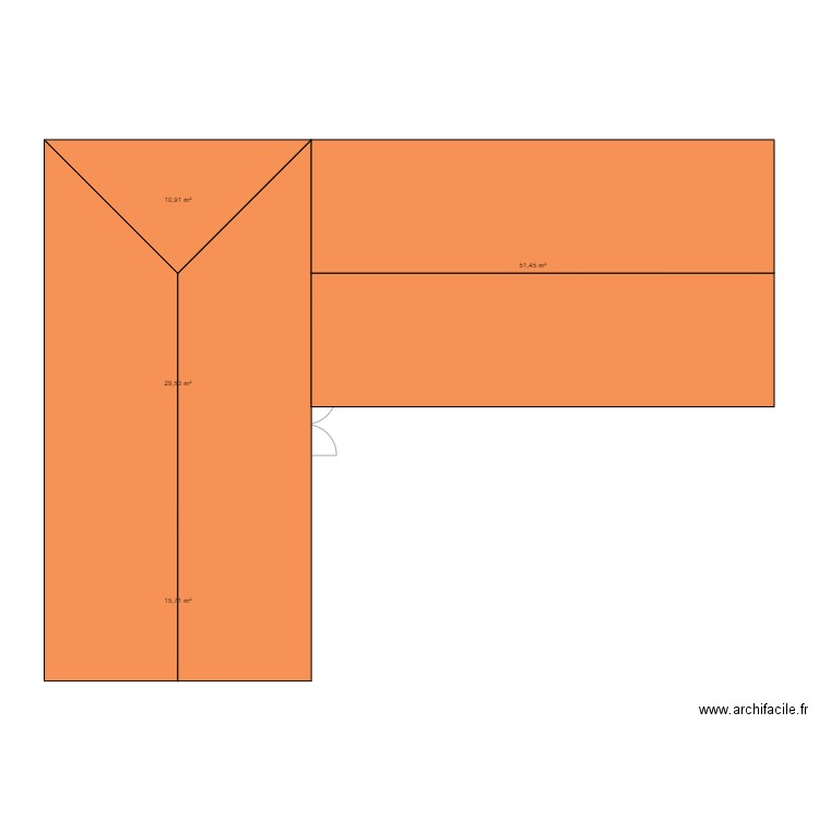 projet salle de spectacle. Plan de 4 pièces et 108 m2