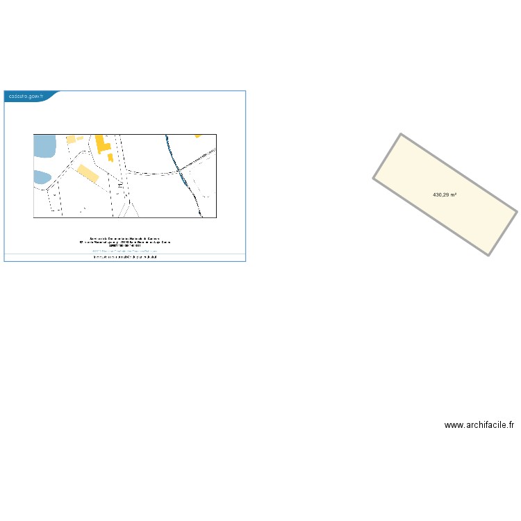 plan de masse terrain. Plan de 1 pièce et 430 m2