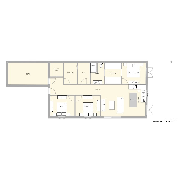 ma maison. Plan de 10 pièces et 177 m2