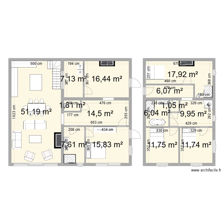 SAINT MO_VEC. Plan de 14 pièces et 179 m2