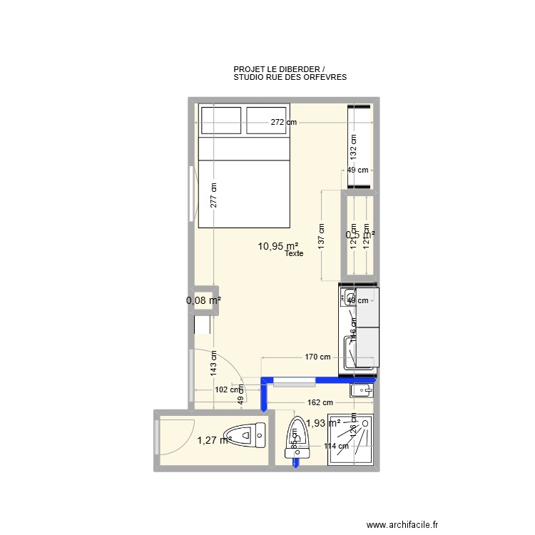 le diberder studio. Plan de 5 pièces et 15 m2