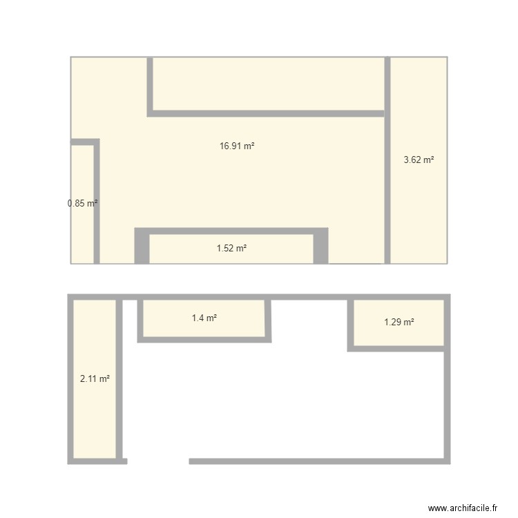 aménagement cave. Plan de 7 pièces et 28 m2