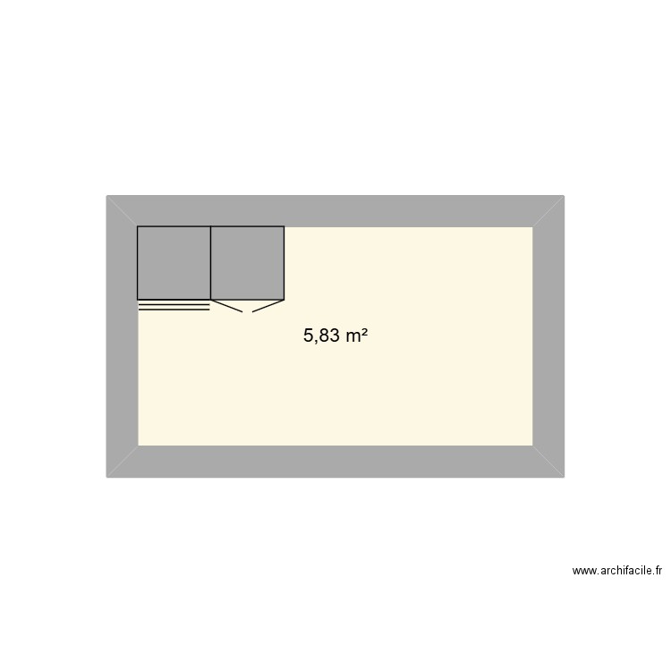 cuisine. Plan de 1 pièce et 6 m2