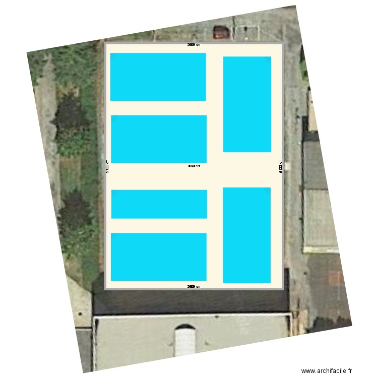 Projet Padel tennis. Plan de 1 pièce et 1889 m2