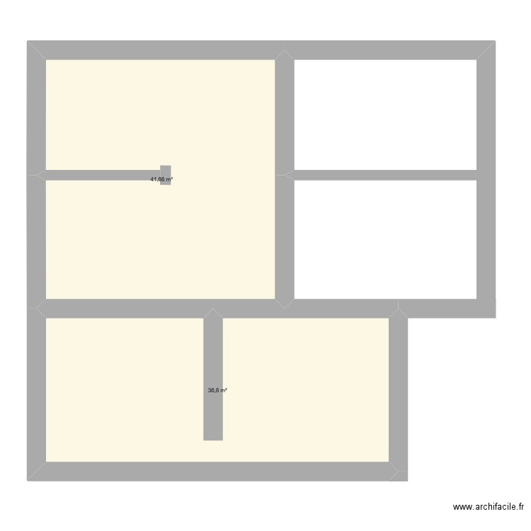 étage 2. Plan de 2 pièces et 79 m2