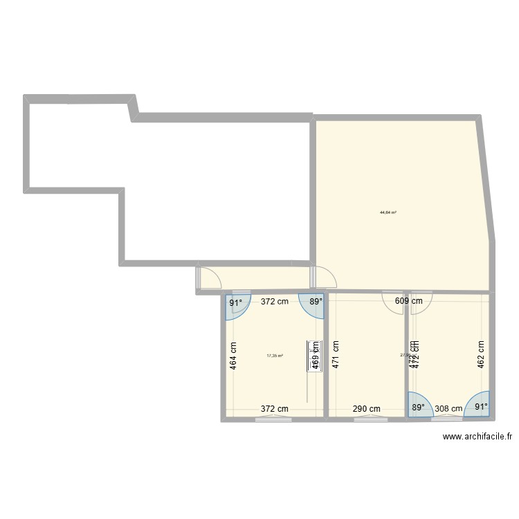 Appartement de Christian et Agnès 1. Plan de 3 pièces et 90 m2