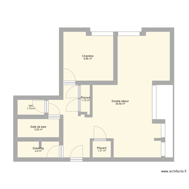 Appartement Fresnes. Plan de 7 pièces et 57 m2