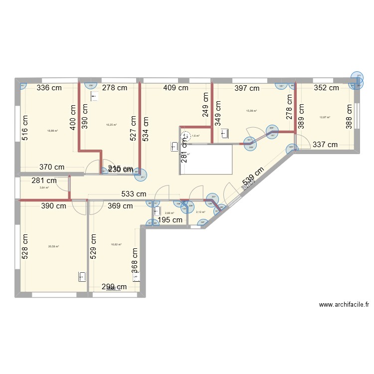 st roch nad. Plan de 11 pièces et 154 m2