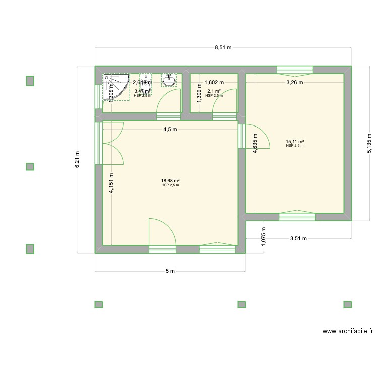 plan1. Plan de 4 pièces et 39 m2