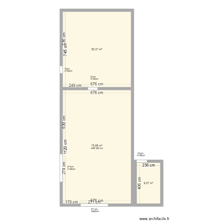 Grange les audonières. Plan de 3 pièces et 136 m2