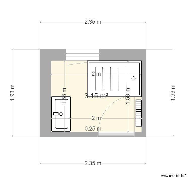 CHATEL 1. Plan de 1 pièce et 3 m2