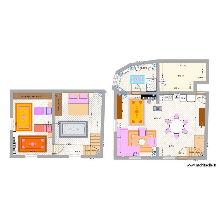 Faverolles_maison_TEAMVETO. Plan de 3 pièces et 100 m2