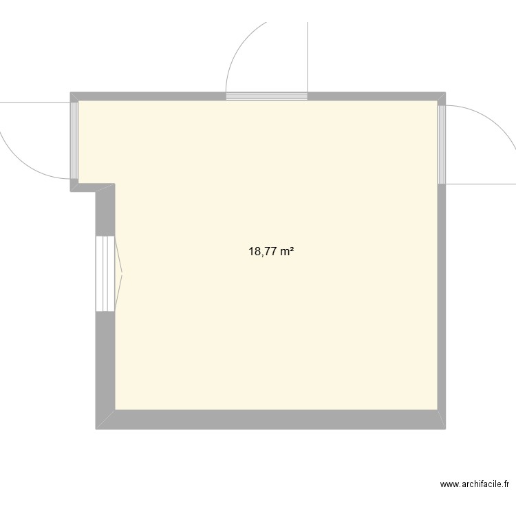 Projet Eecke - Entrée. Plan de 1 pièce et 19 m2