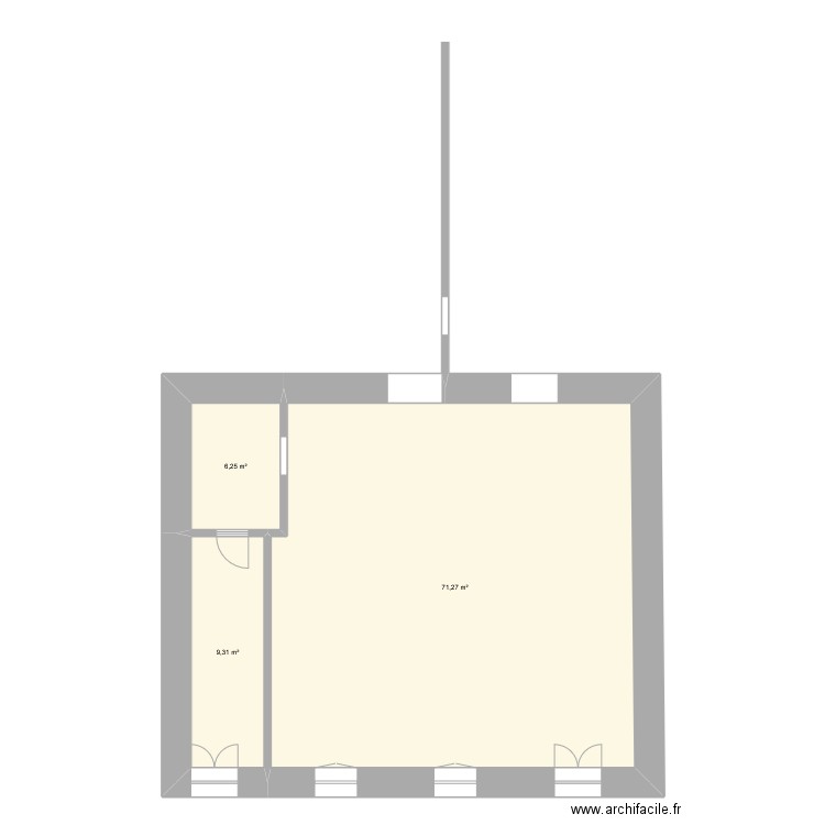 Lagoa indoor. Plan de 3 pièces et 87 m2