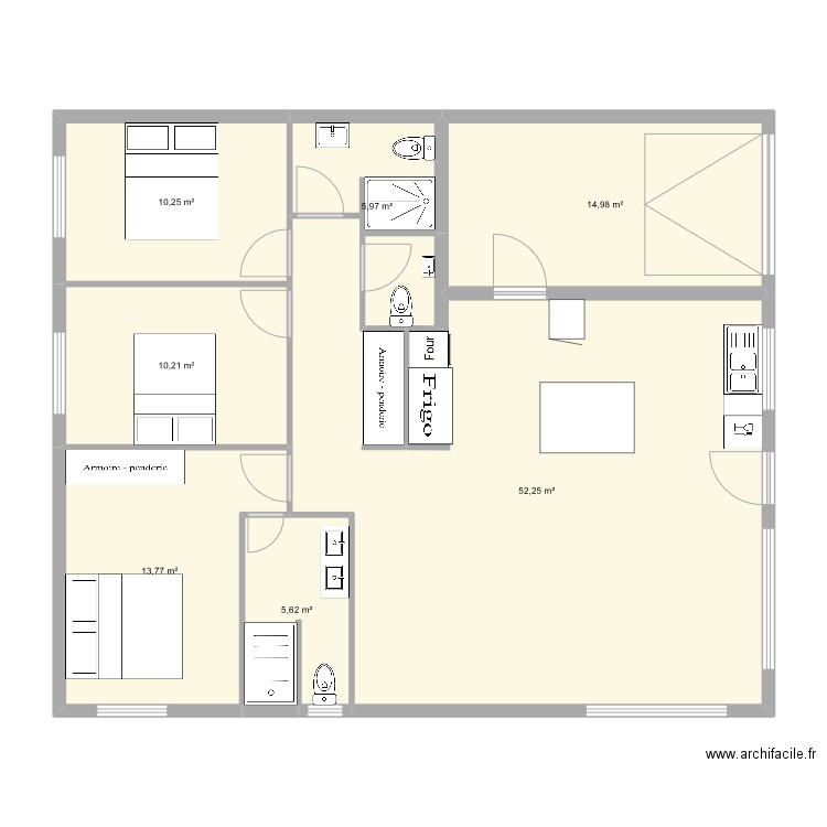 maison. Plan de 7 pièces et 113 m2