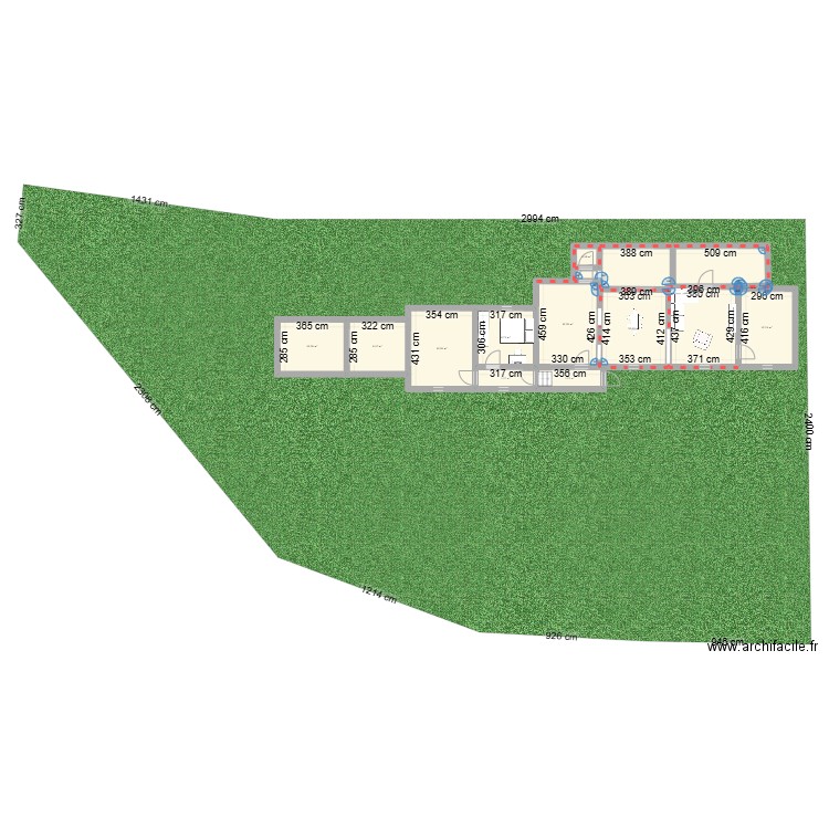 MAISON BLANZY. Plan de 12 pièces et 131 m2