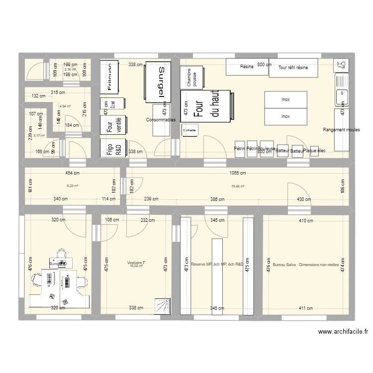 Proposition3Labo. Plan de 13 pièces et 161 m2