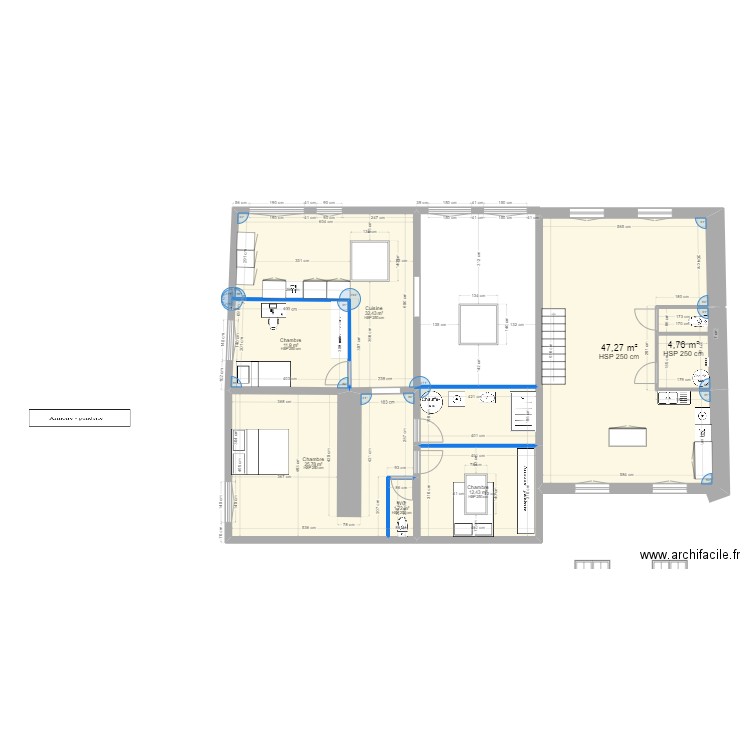 la lande lot 2 T4 RDC. Plan de 7 pièces et 136 m2