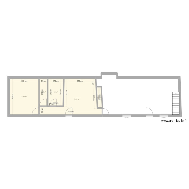 AMJPKERUGAN2. Plan de 5 pièces et 42 m2