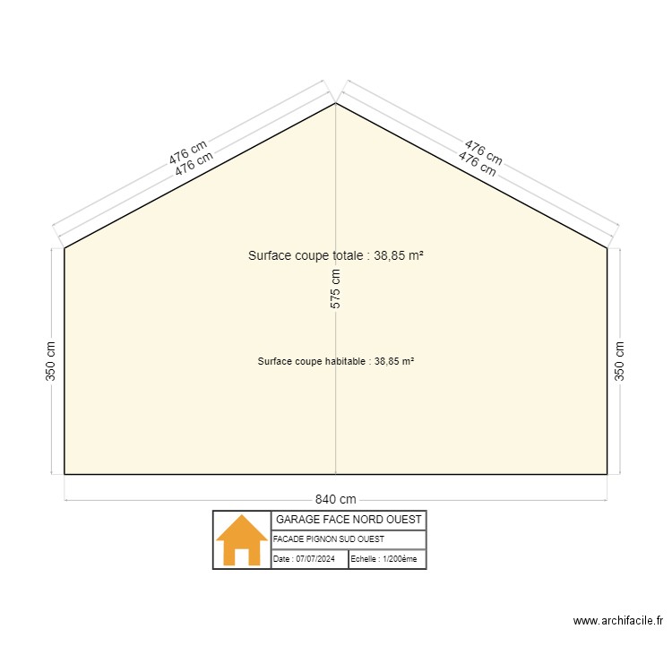 GARAGE FACE NORD OUEST. Plan de 0 pièce et 0 m2