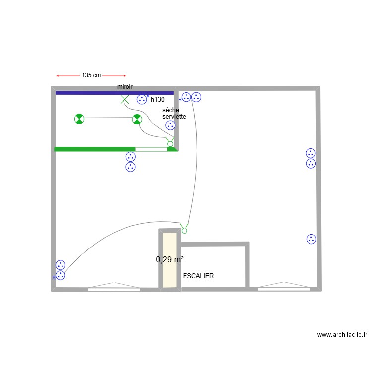 AILLERET 7 ème étage ELECTRICITE. Plan de 1 pièce et 0 m2