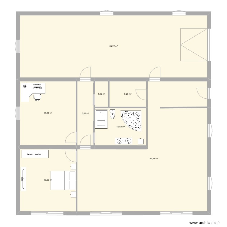 Idée Maison 1. Plan de 8 pièces et 194 m2