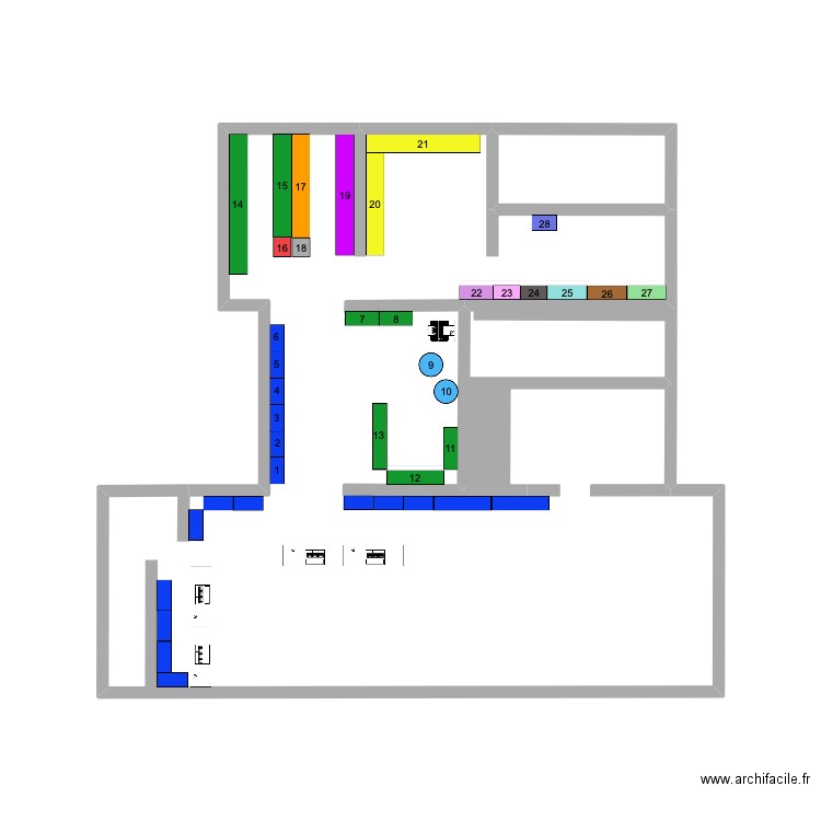 Plan pharmacie. Plan de 1 pièce et 1 m2