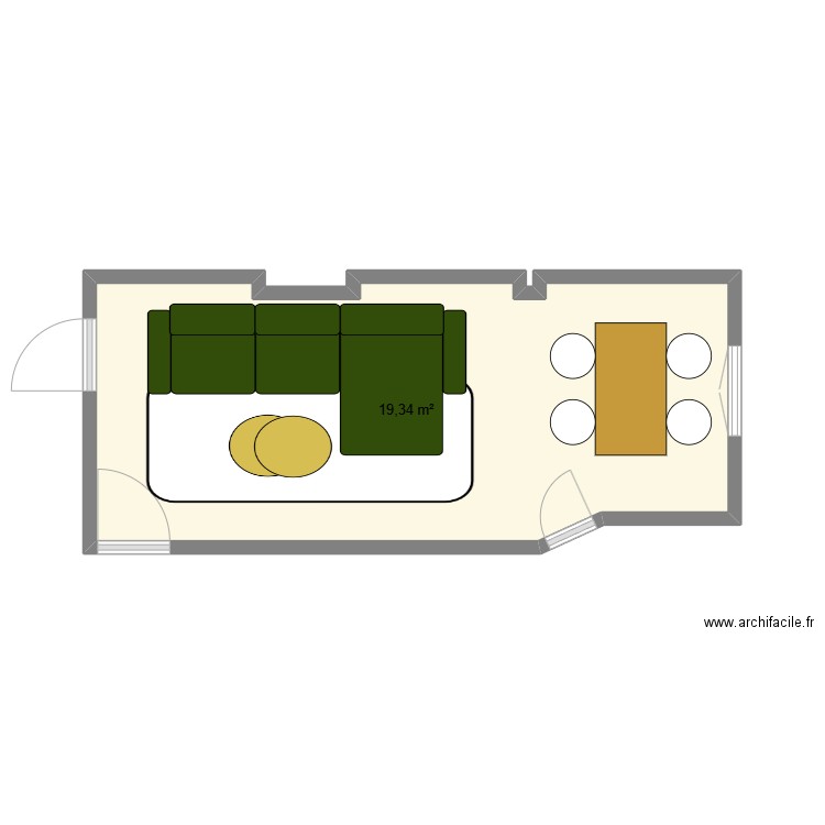 HOME. Plan de 1 pièce et 19 m2