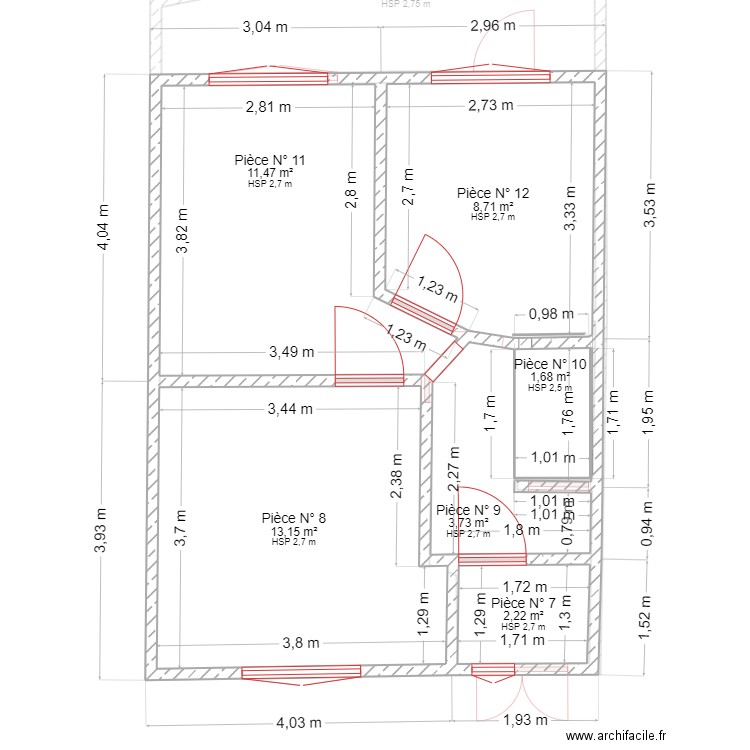 SAID LILLE MARC EN BAREUL . Plan de 13 pièces et 95 m2