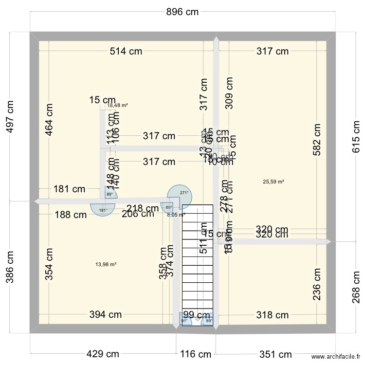 Exo. Plan de 4 pièces et 66 m2