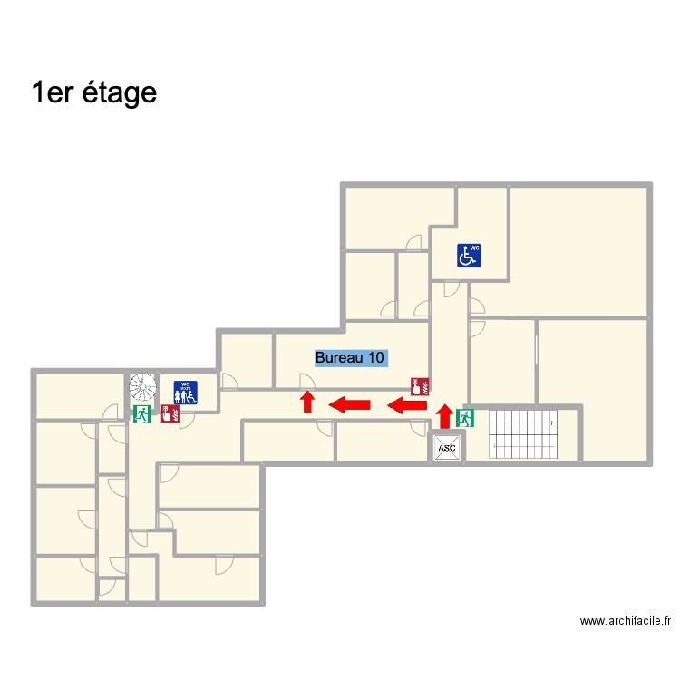 Espace richelieu 1er X. Plan de 26 pièces et 156 m2