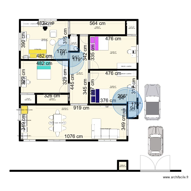 Maison Legbassito 2. Plan de 12 pièces et 132 m2