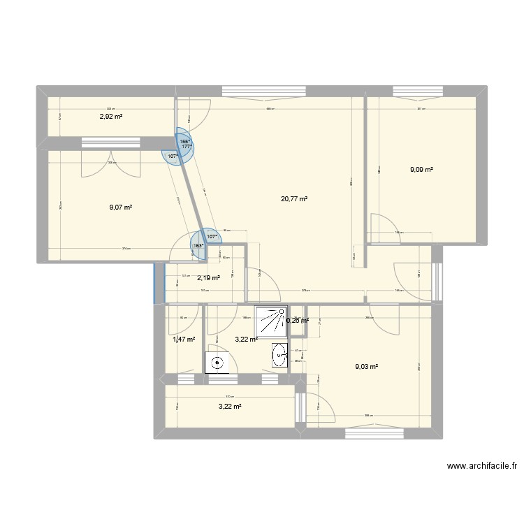 echirolles. Plan de 10 pièces et 61 m2