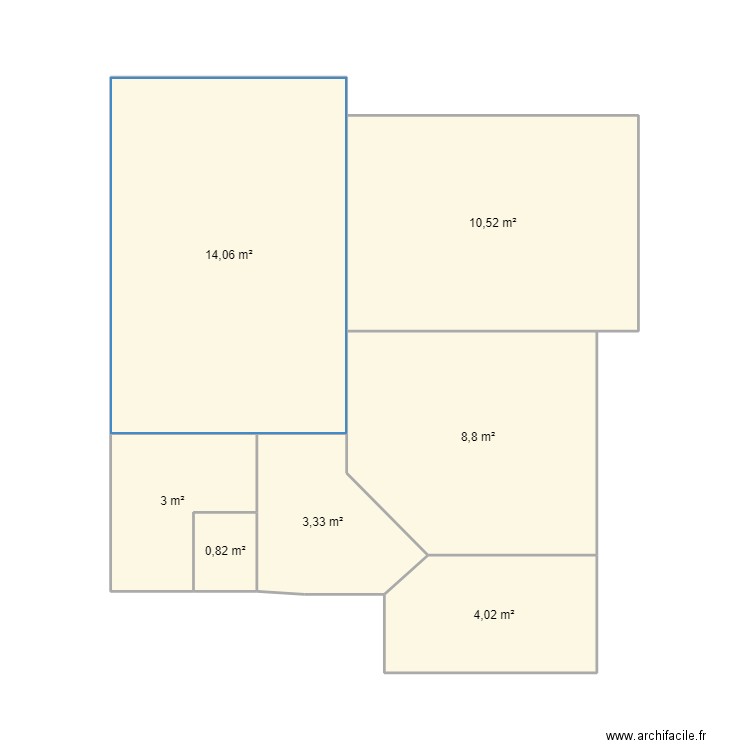 appart paris. Plan de 7 pièces et 45 m2