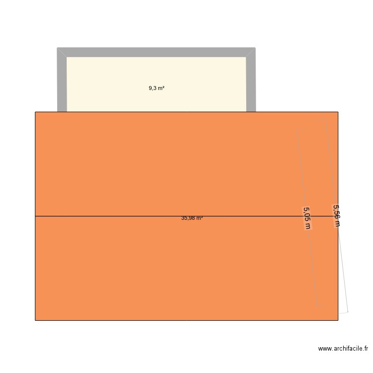 bramans1. Plan de 2 pièces et 45 m2