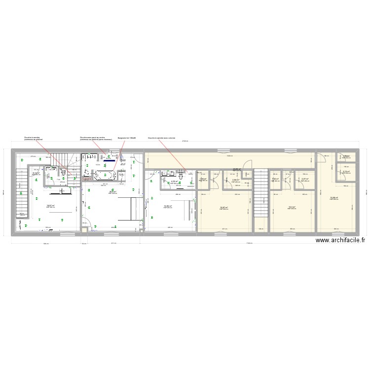 Plans chambres n+1 grand Caugy. Plan de 26 pièces et 158 m2