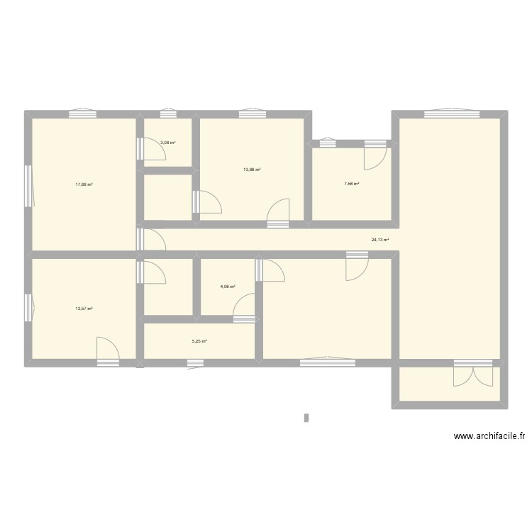 kounka. Plan de 8 pièces et 111 m2