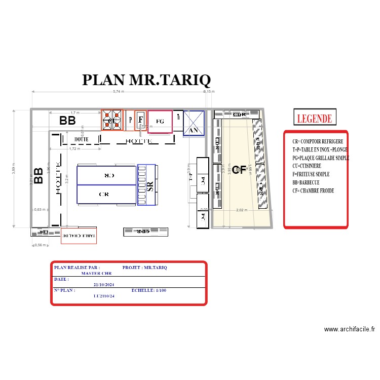 PLAN MR.TARIQ RDC1. Plan de 1 pièce et 7 m2