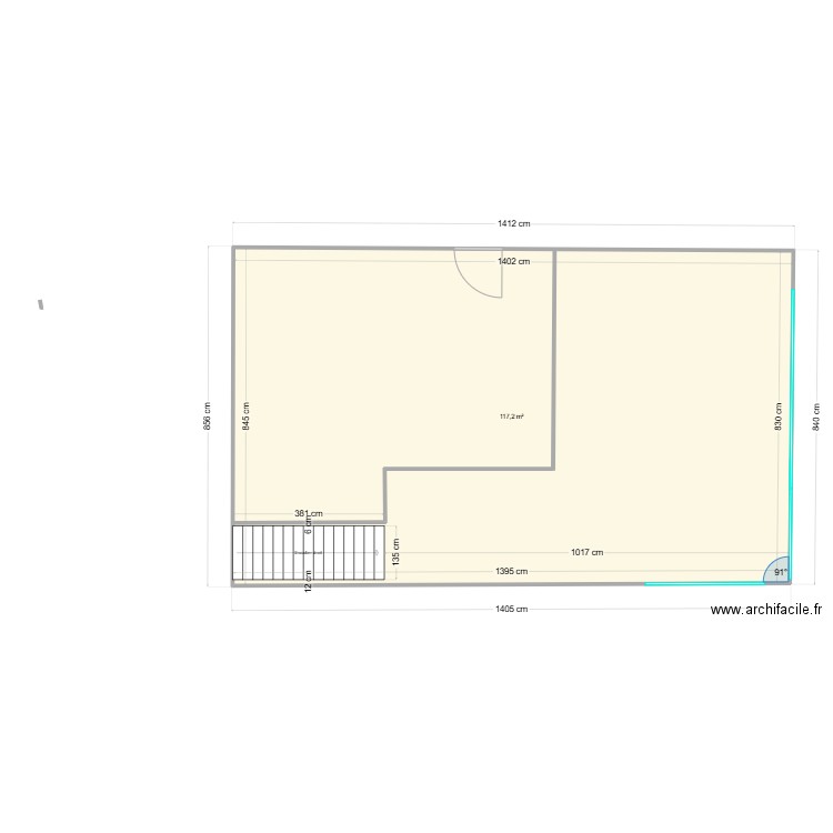 arnaud  étage. Plan de 1 pièce et 117 m2