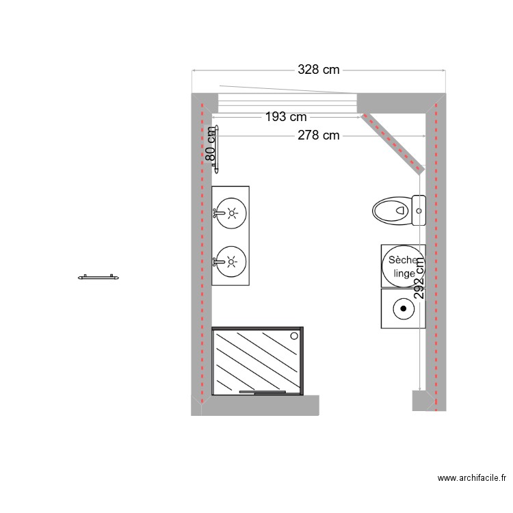 SDB Caroline etage 1. Plan de 0 pièce et 0 m2