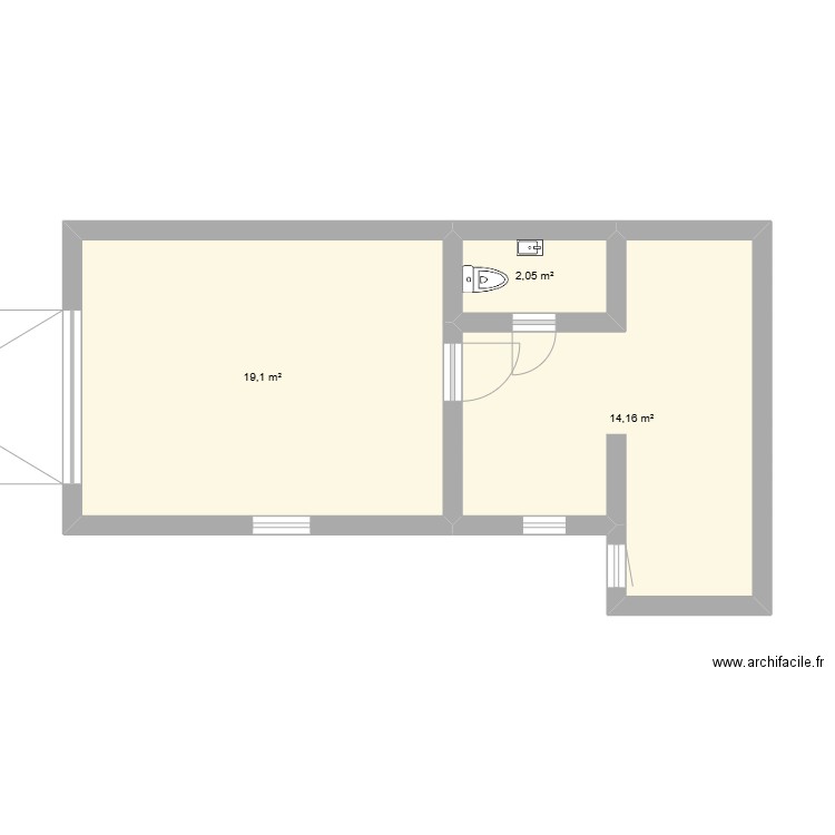 Plan garage aménagé _ 2025. Plan de 3 pièces et 35 m2