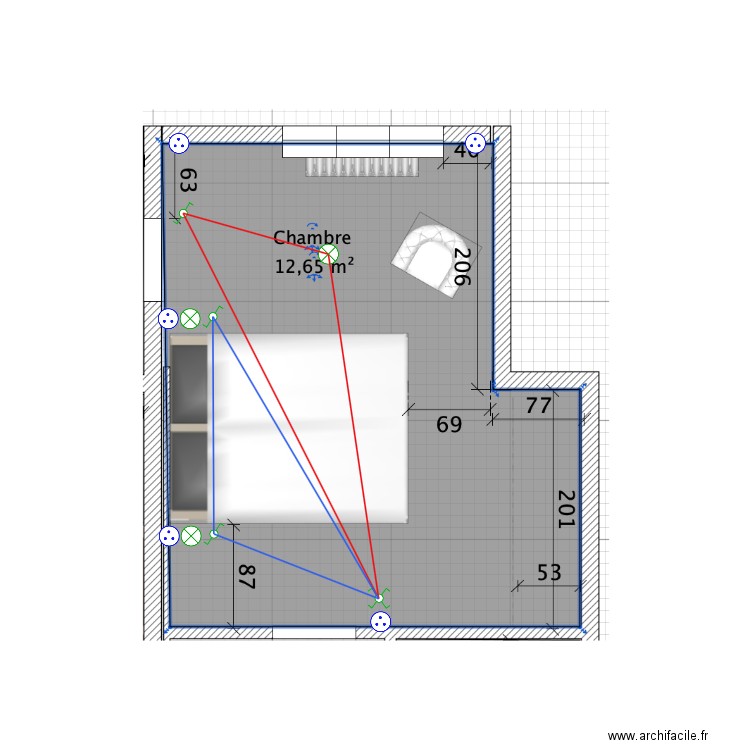 Chambre. Plan de 0 pièce et 0 m2