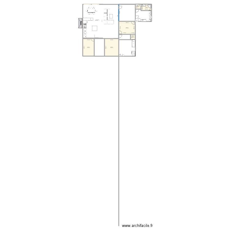 HIVERNAGE. Plan de 5 pièces et 89 m2