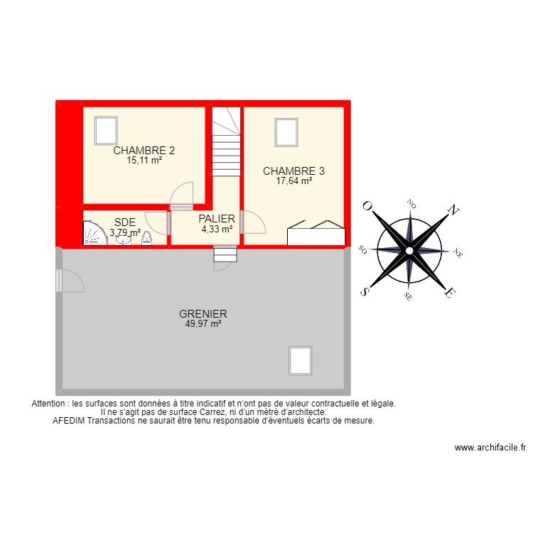 BI 21833 - . Plan de 19 pièces et 234 m2