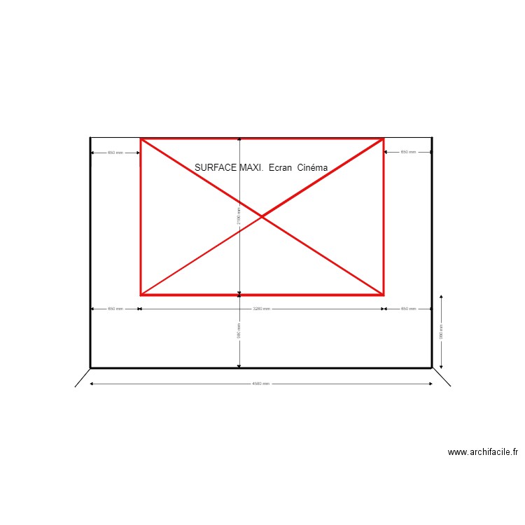 Séjour Mur Cinéma. Plan de 4 pièces et 7 m2