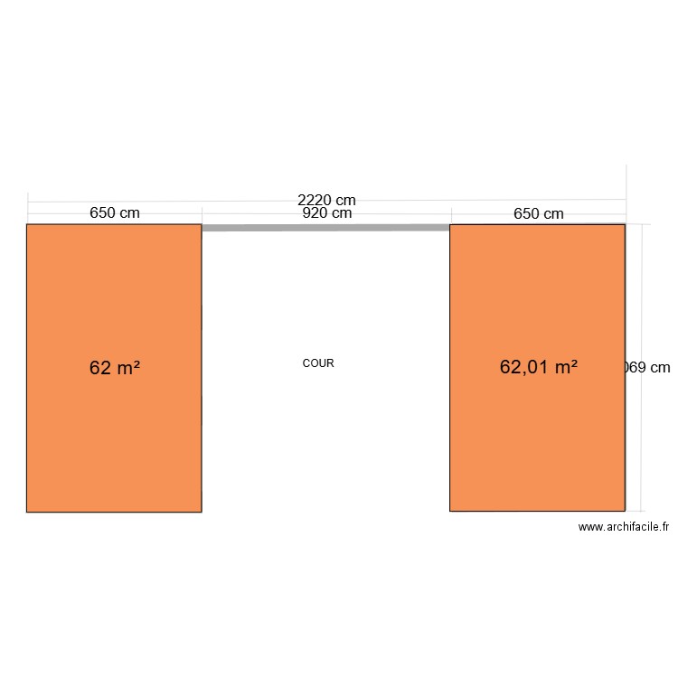 garage 2 avec toit. Plan de 2 pièces et 124 m2