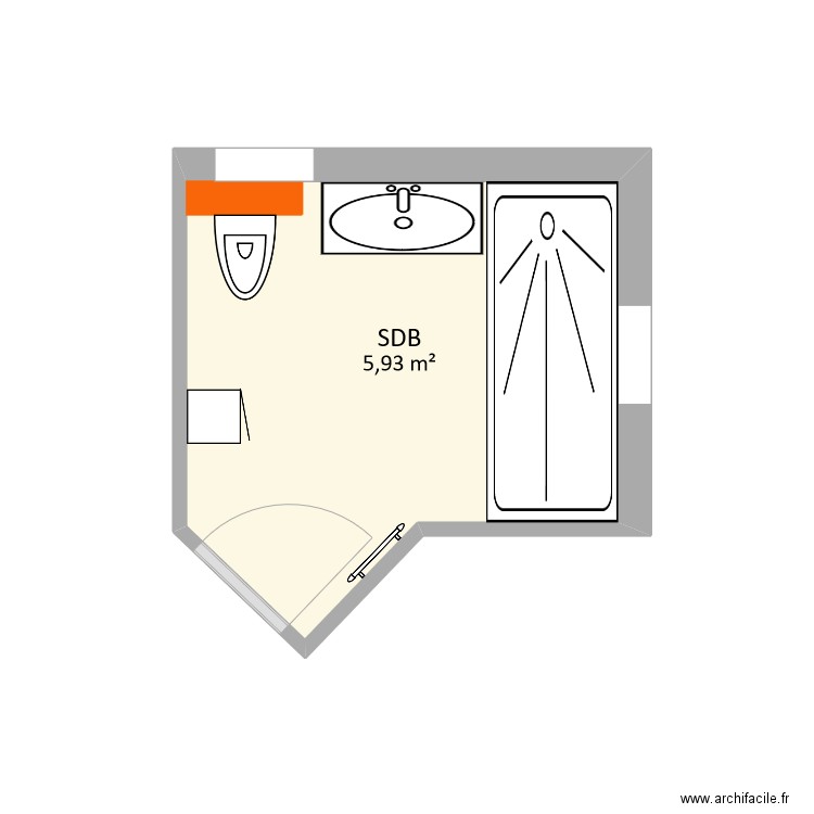 Chardigny - Projet. Plan de 1 pièce et 6 m2