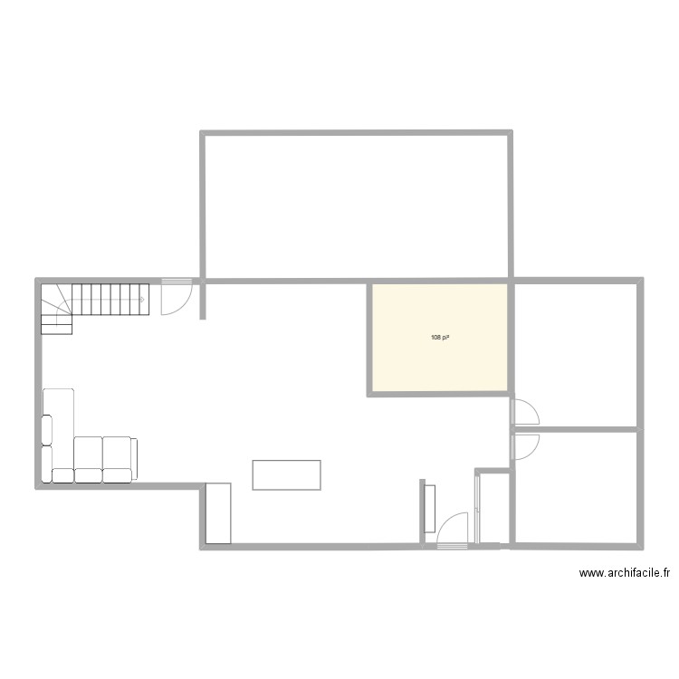 Plan maison. Plan de 1 pièce et 10 m2