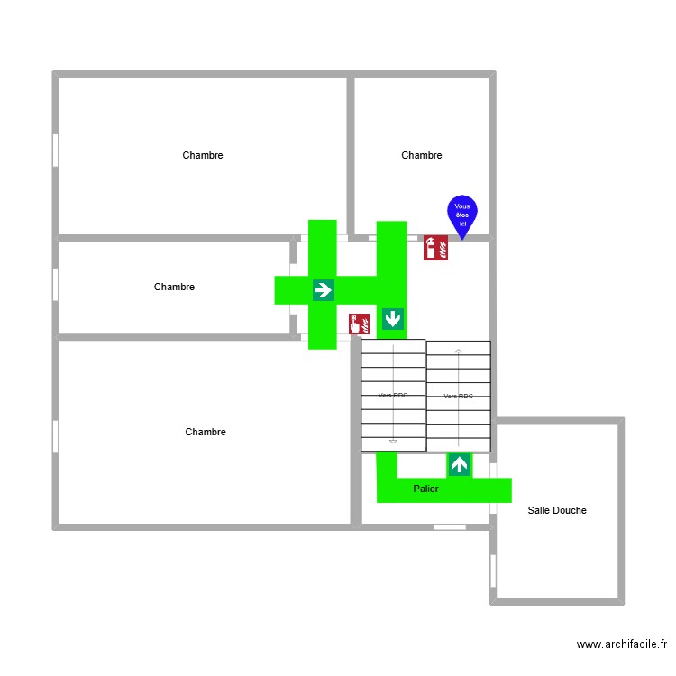 Chaperon Rouge ASBL - +1 au n°10. Plan de 6 pièces et 57 m2